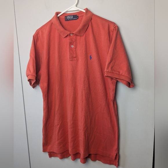 VINTAGE Polo Ralph Lauren Men Polo Shirt Made In USA 100% Cotton Size L - Picture 1 of 8